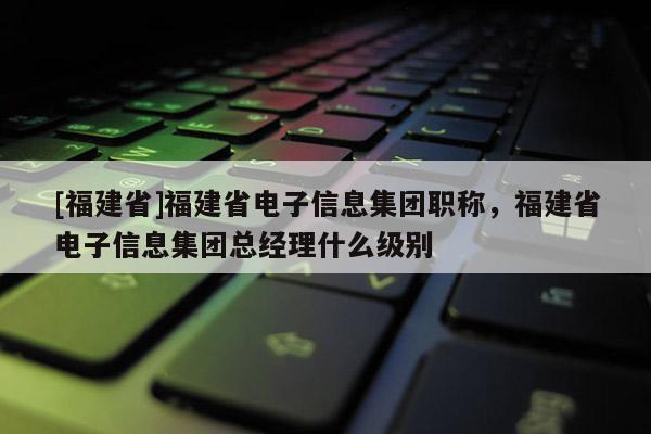 [福建省]福建省電子信息集團職稱，福建省電子信息集團總經(jīng)理什么級別