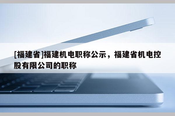 [福建省]福建機(jī)電職稱公示，福建省機(jī)電控股有限公司的職稱